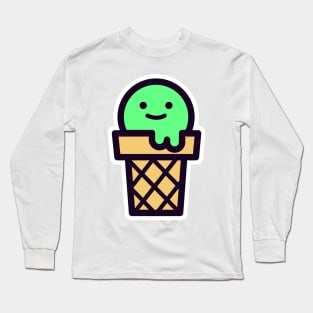 Ice cream, ice, ice cream ball in waffle Long Sleeve T-Shirt